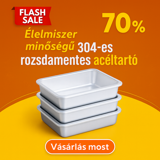 🇭🇺 Prémium minőségű élelmiszertároló AISI 304 rozsdamentes acélból – 2000 ml