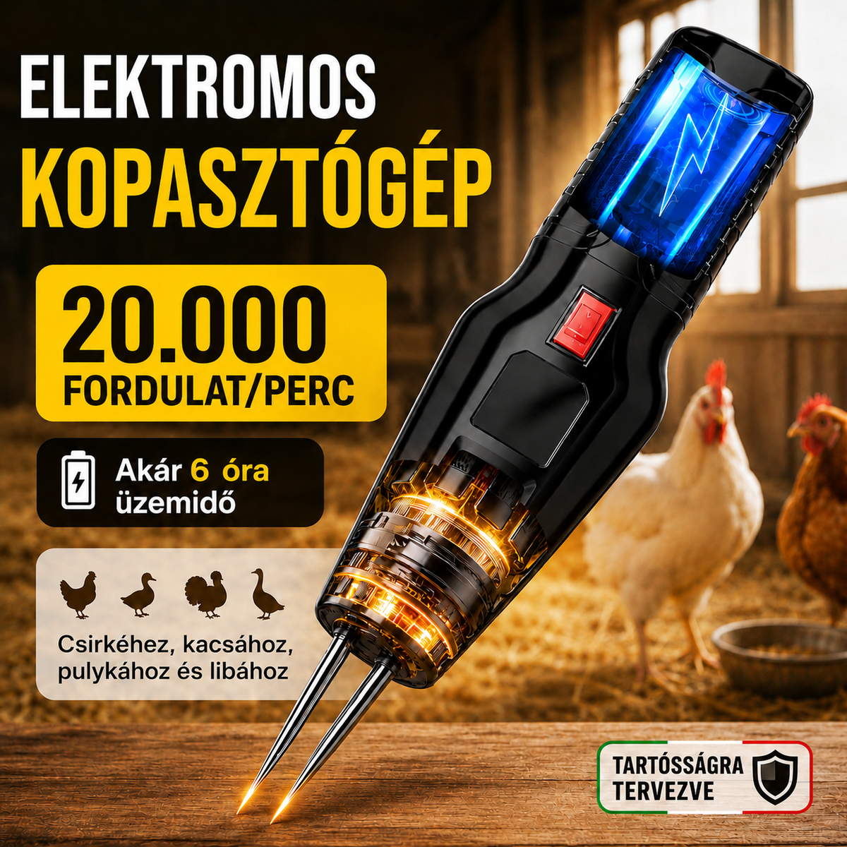 Elektromos tollfoszató – Tiszta csirke 60 másodperc alatt